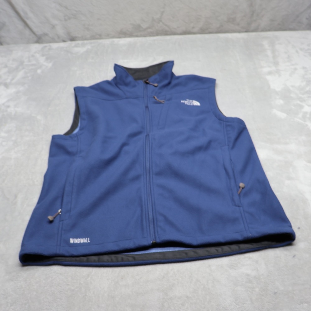 North Face Vest Mens Medium Blue WindWall Softshell Wind Rain Outdoor Hiking